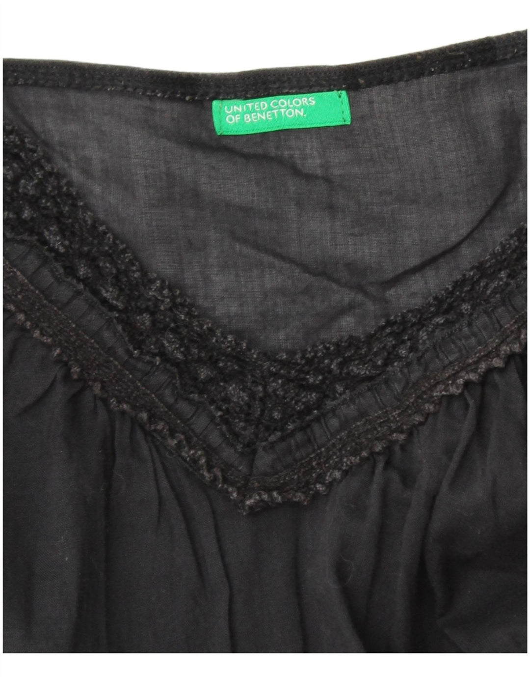 Top Cami feminino BENETTON UK 10 pequeno preto