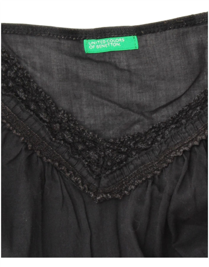 Top Cami feminino BENETTON UK 10 pequeno preto