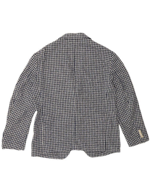 Fradi Jaqueta masculina blazer de 2 botões IT 54 2XL Algodão xadrez cinza