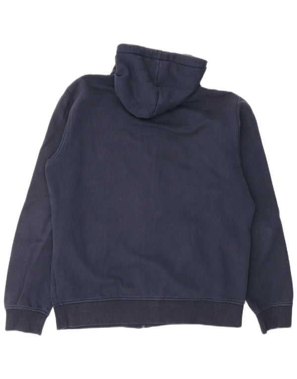 Tommy Hilfiger Suéter masculino com capuz e zíper gráfico grande algodão azul marinho