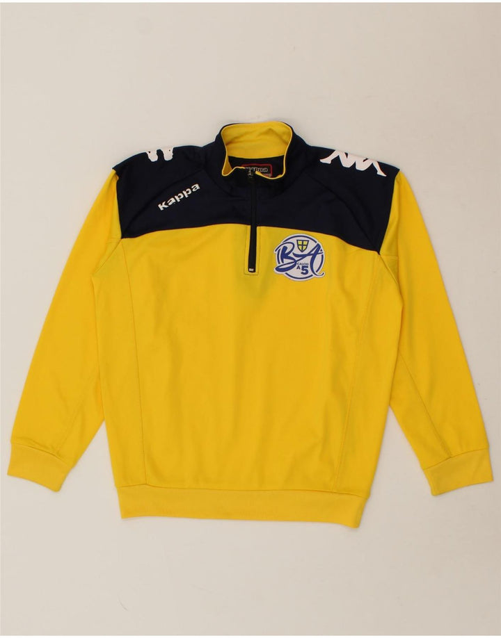 KAPPA Boys Graphic Zip Neck Sweatshirt Jumper 11-12 Years Yellow Vintage Kappa and Second-Hand Kappa from Messina Hembry 
