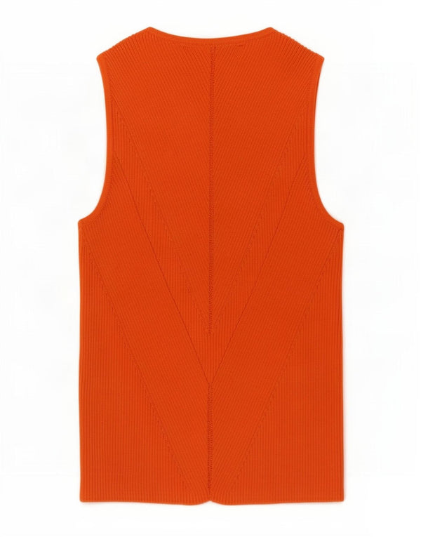 Zara Womens Crop Vest Top UK 10 Pequeno Laranja Viscose