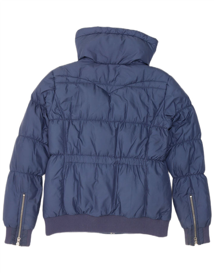 Jaqueta acolchoada feminina Levi's UK 16 grande poliéster azul marinho