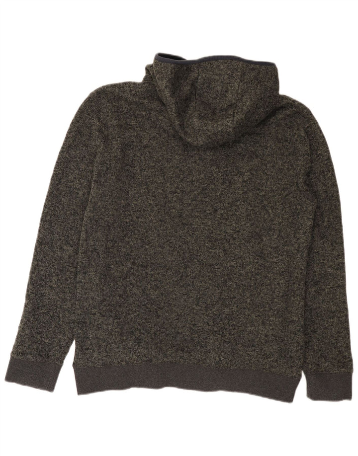 Suéter masculino com capuz e zíper Quiksilver grande poliéster cinza colorblock