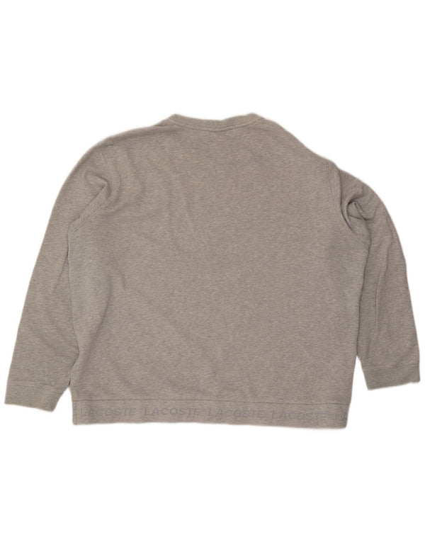 Moletom masculino Lacoste tamanho 8 3XL algodão manchado cinza