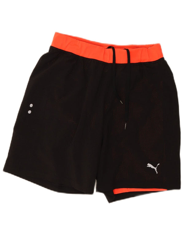 Puma Mens Sport Shorts Pequeno Poliéster Colorblock Preto