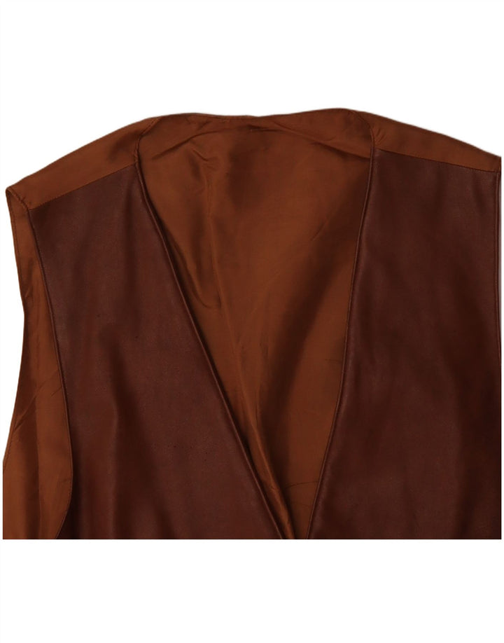 Colete de couro masculino VINTAGE grande couro marrom