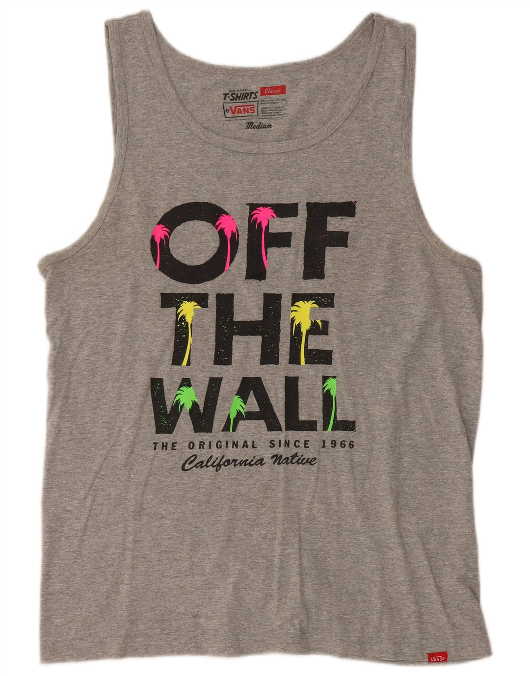 Vans Masculino Classic Fit Graphic Vest Top Médio Cinza Algodão