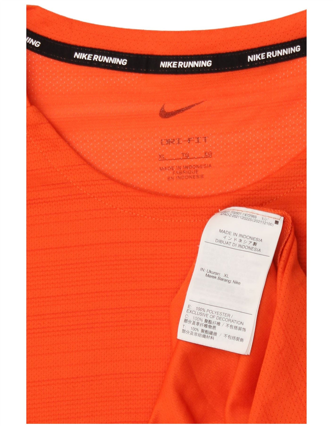 Camiseta Nike Masculina Dri Fit Top XL Laranja Listrada Poliéster
