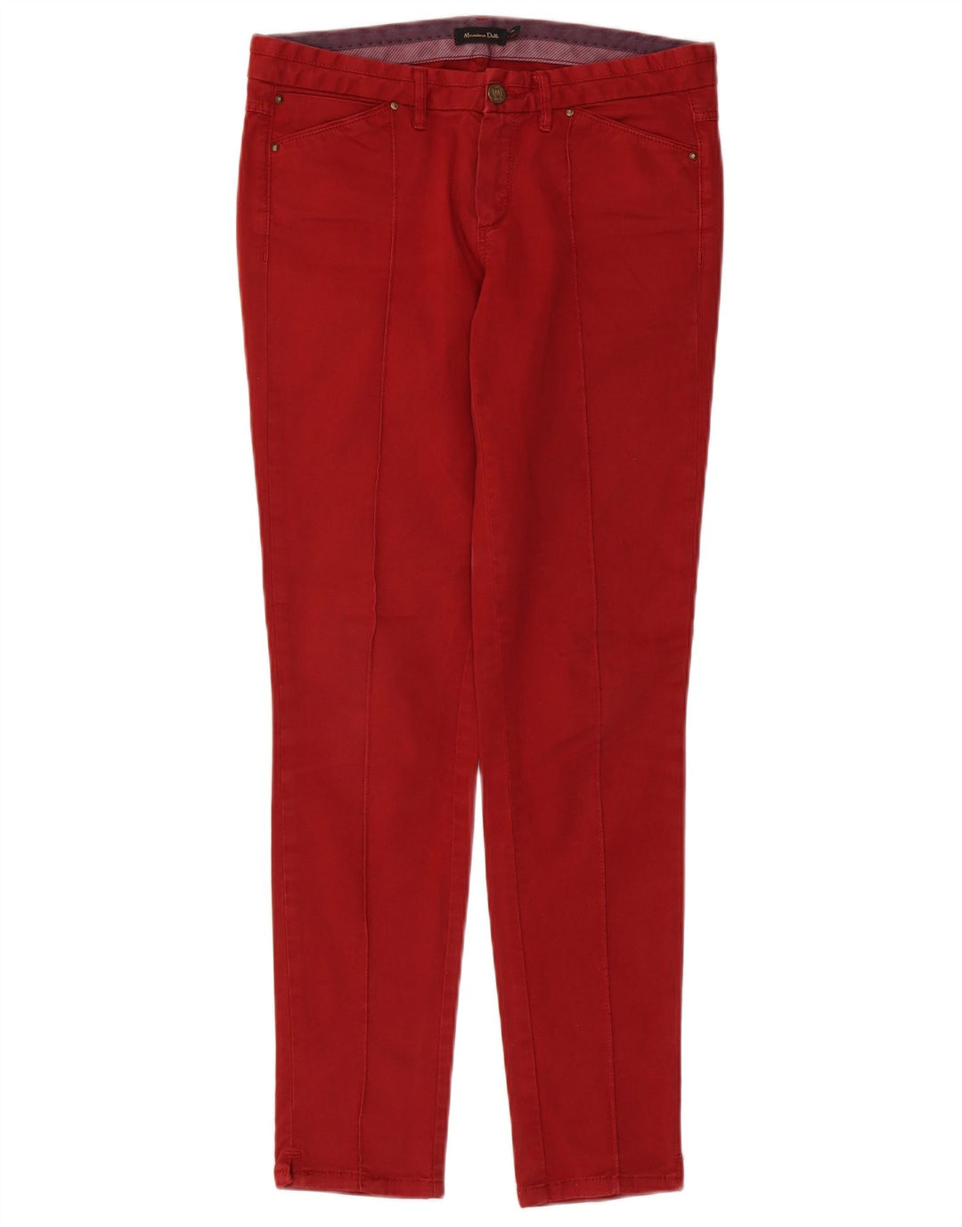 Jeans Slim Feminino Massimo Dutti EU 38 Pequeno W28 L30 Vermelho