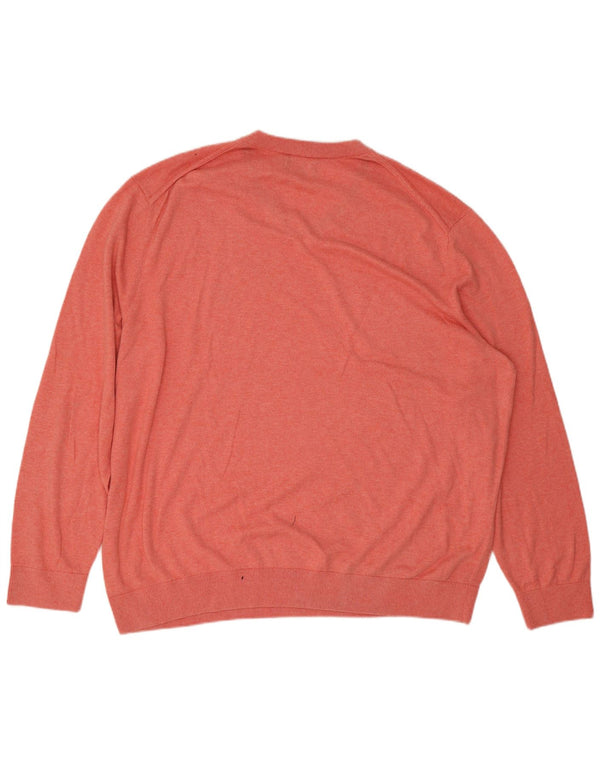 Suéter masculino Nautica com decote em V 3XL algodão rosa