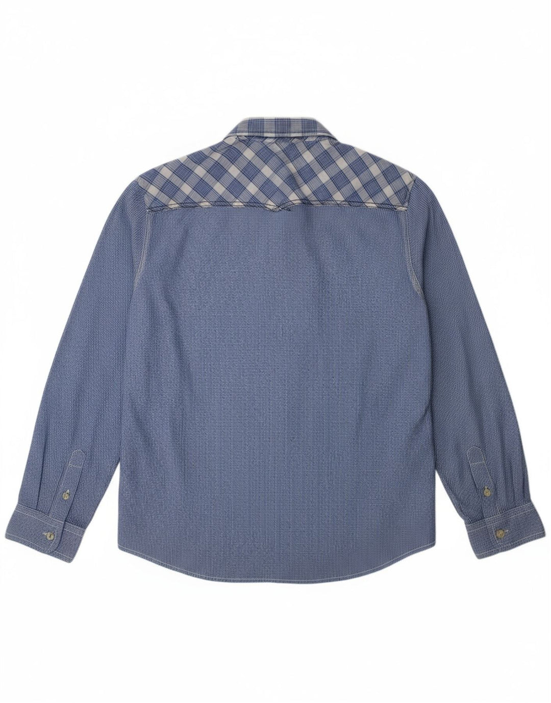 Camisa masculina BEN SHERMAN 8-9 anos algodão xadrez azul