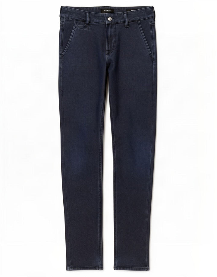 Guess Mens Slim Chino Calças W29 L32 Poliéster Azul Marinho
