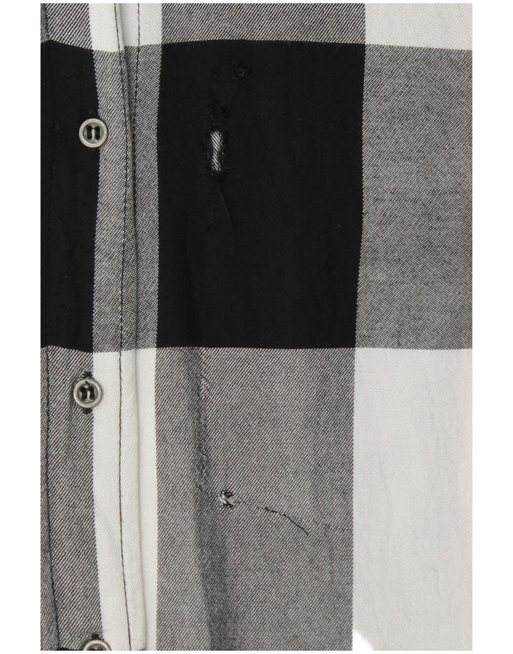 Zara Camisa Feminina UK 12 Médio Preto Gingham