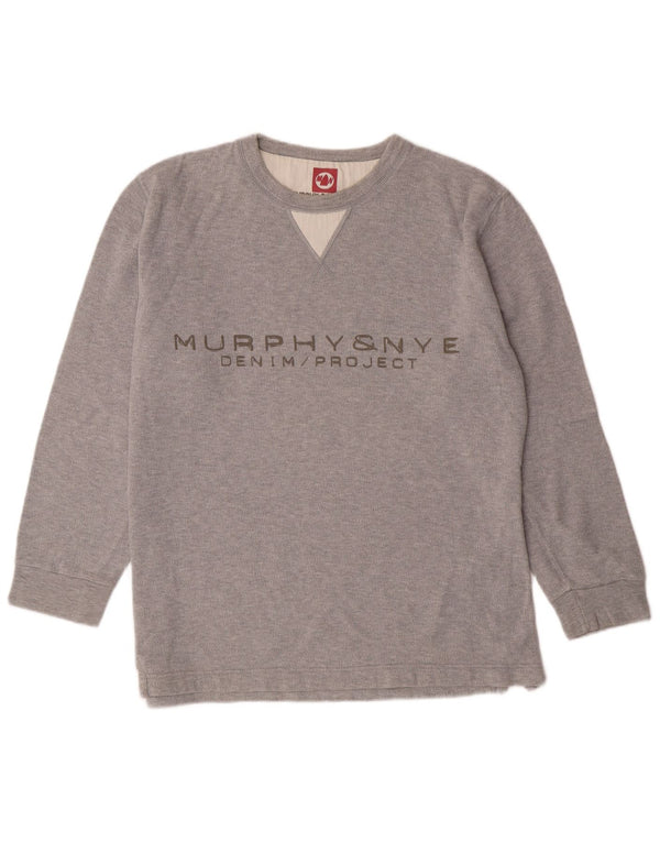 Murphy & Nye moletom gráfico masculino jumper médio algodão cinza