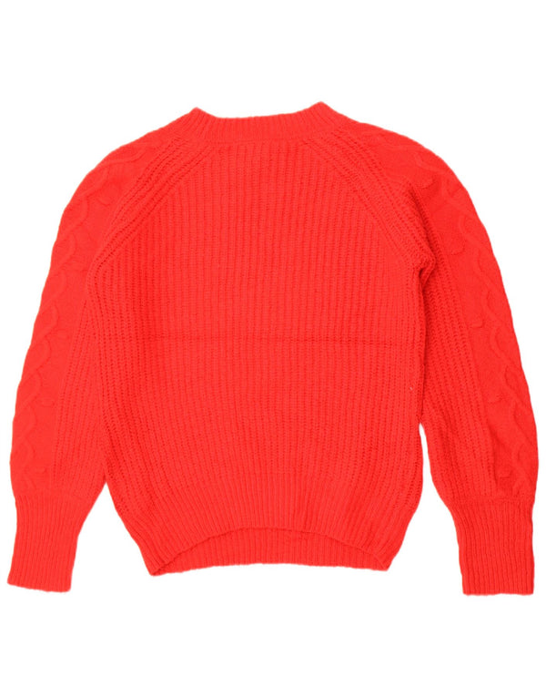 Joules Suéter feminino oversized com gola canoa Reino Unido 6 XS vermelho acrílico