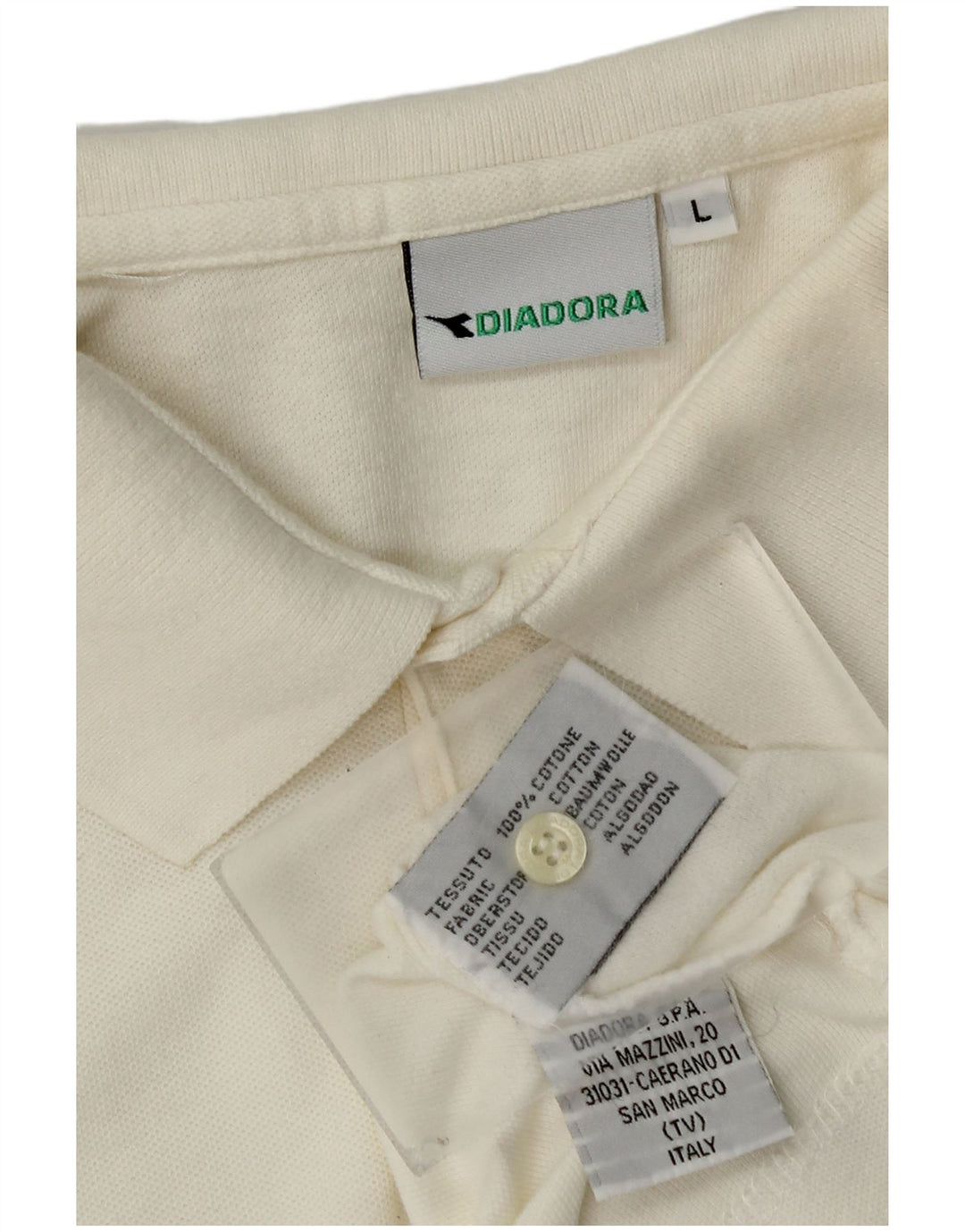 Camisa polo masculina Diadora grande algodão branco
