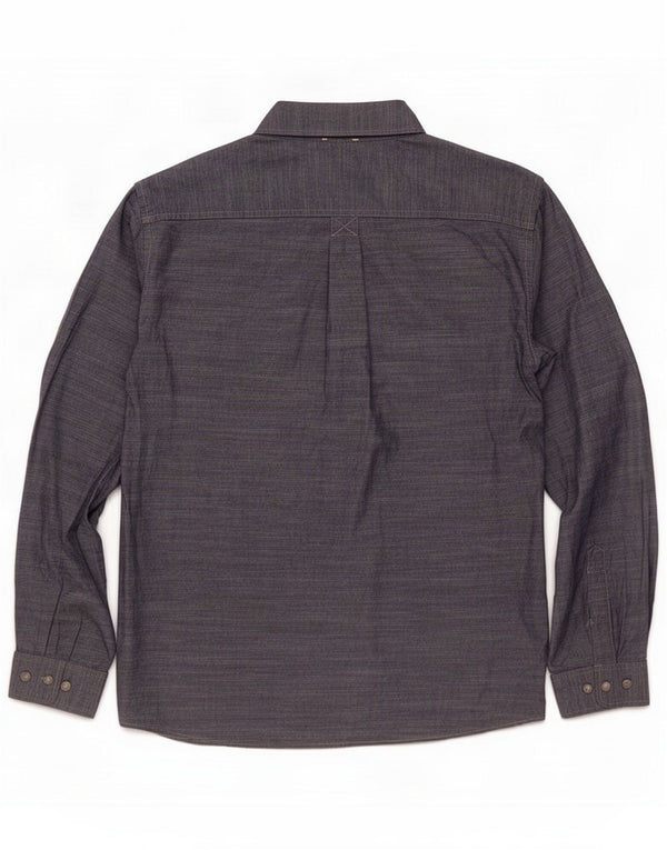 Eddie Bauer Camisa masculina clássica de ajuste XL Azul marinho algodão manchado