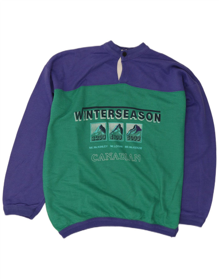 Samar moletom gráfico masculino jumper XL roxo colorblock algodão