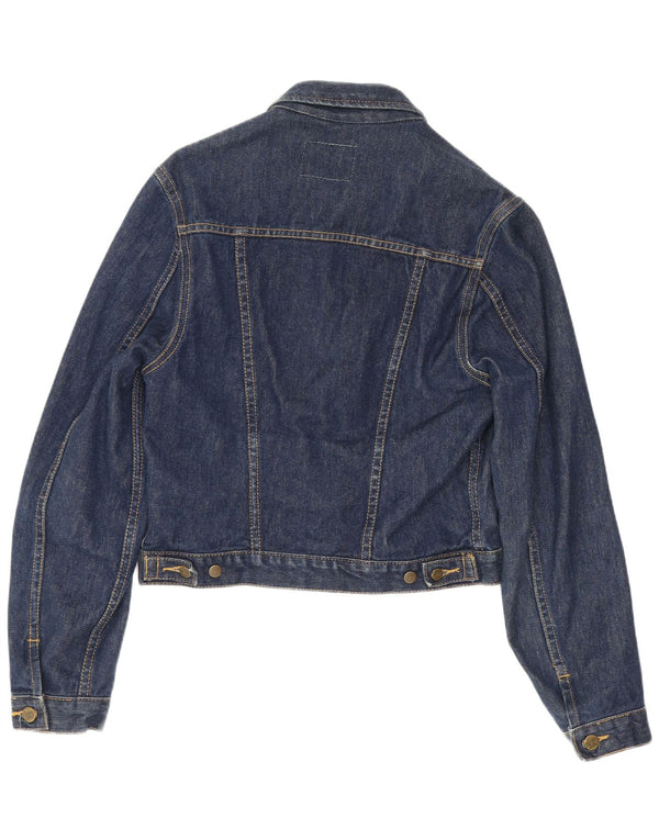 Lee Womens Crop Denim Jacket Reino Unido 12 Médio Algodão Azul Marinho