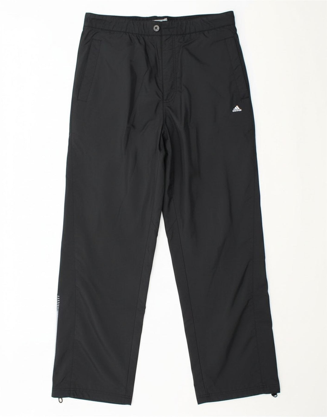 Adidas Mens Straight Chino Calças Médio Preto Poliéster