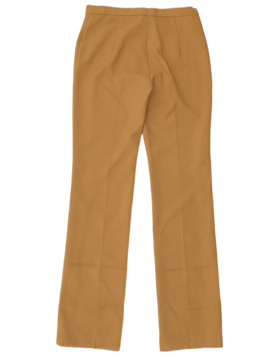 Calça feminina Zara de terno reto EU 40 médio W30 L35 poliéster bege