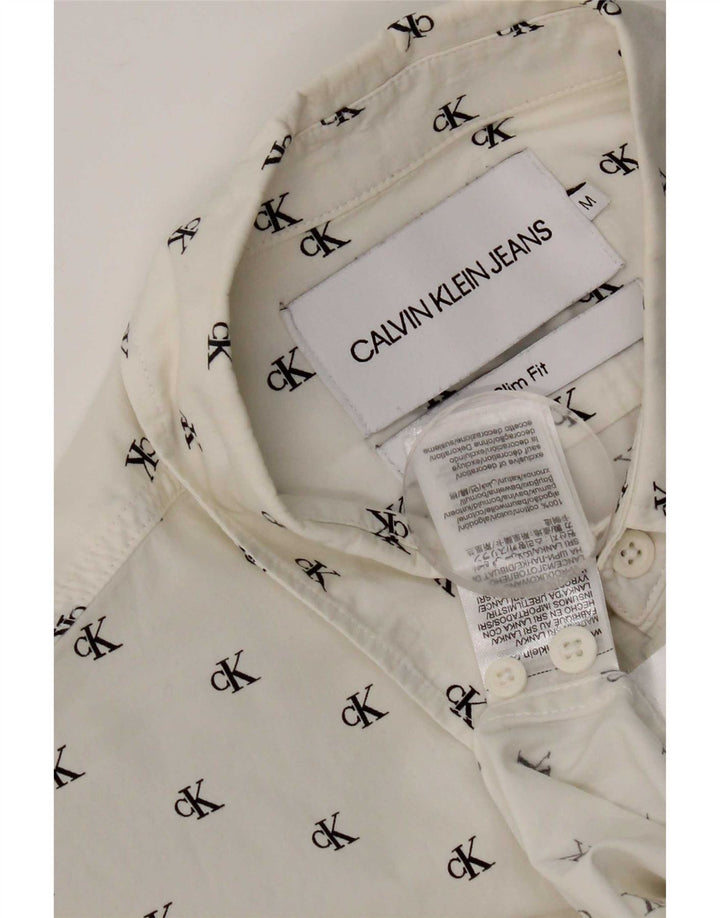 Camisa Calvin Klein Jeans Masculina Graphic Slim Fit Médio Algodão Branco