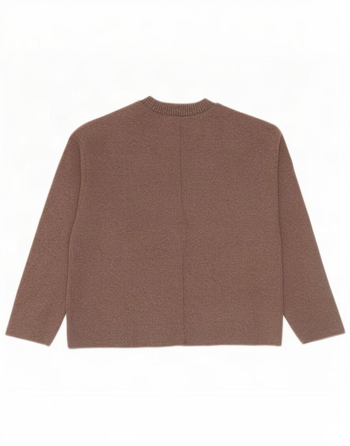 Blusa feminina Zara UK 14 poliéster marrom médio