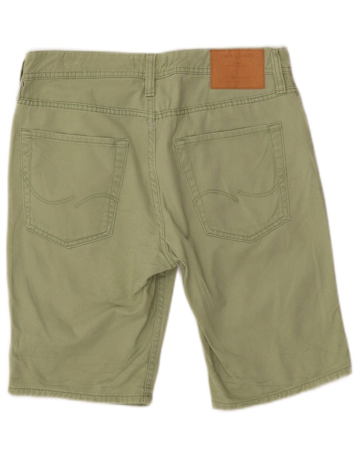 Shorts jeans masculino JACK & JONES de ajuste regular W30 algodão verde médio