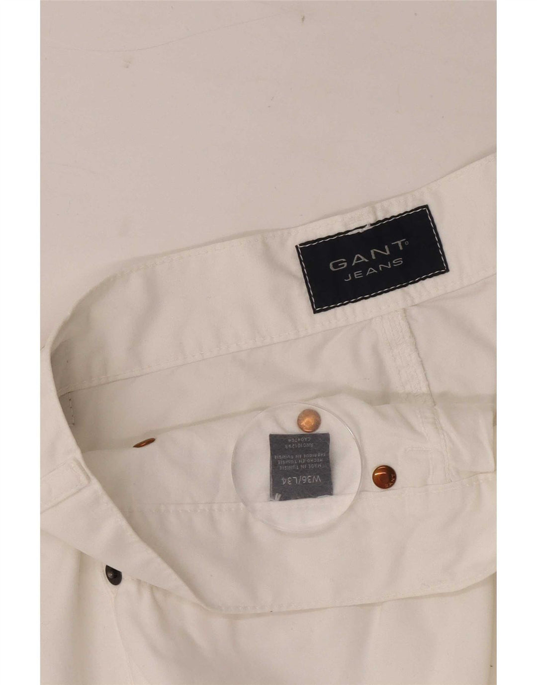 Gant Mens Jeans Soltos W36 L28 Algodão Branco