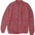 Suéter cardigã feminino VINTAGE Reino Unido 14 médio vermelho manchado