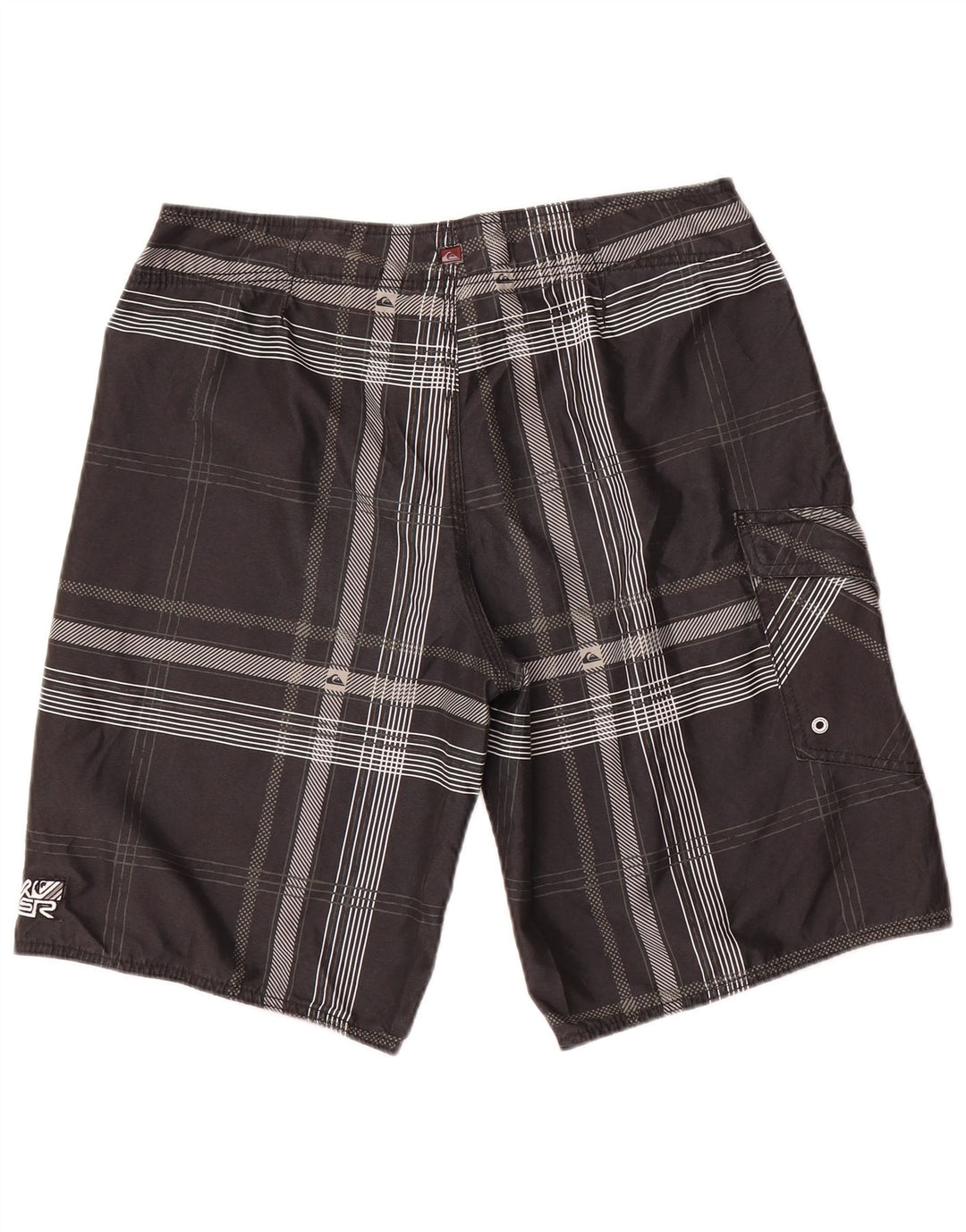Shorts de natação masculino Quiksilver médio preto xadrez poliéster