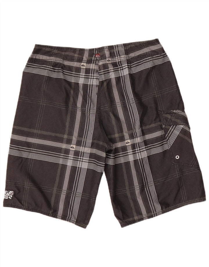 Shorts de natação masculino Quiksilver médio preto xadrez poliéster