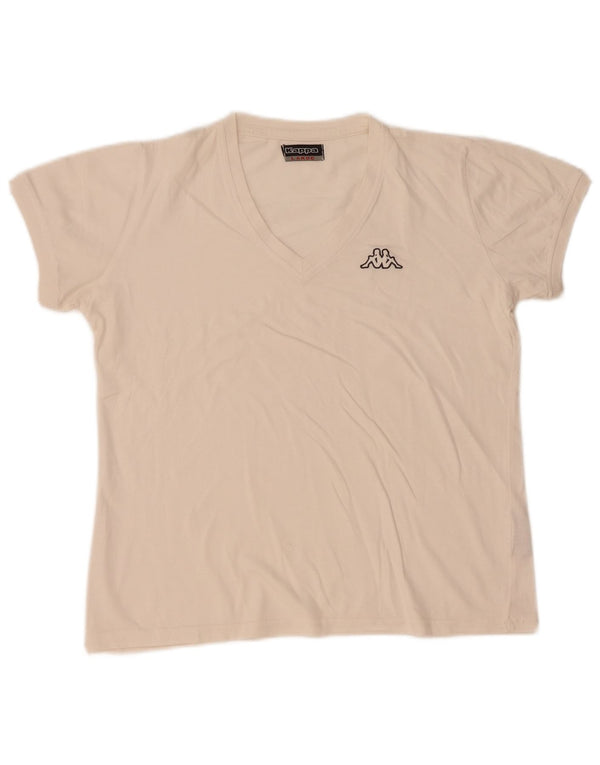 Kappa Womens T-Shirt Top UK 16 Large White Cotton