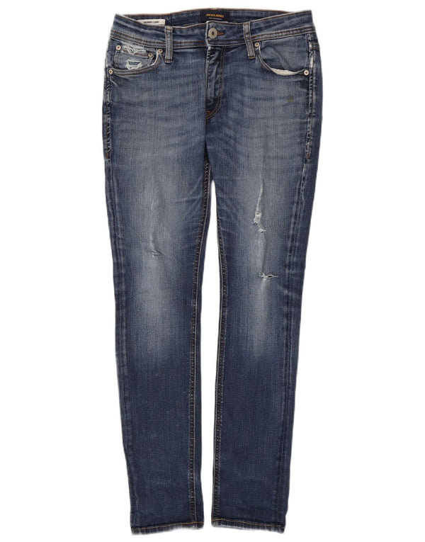 Calça jeans feminina Jack & Jones Liam Distressed W30 L30 azul algodão