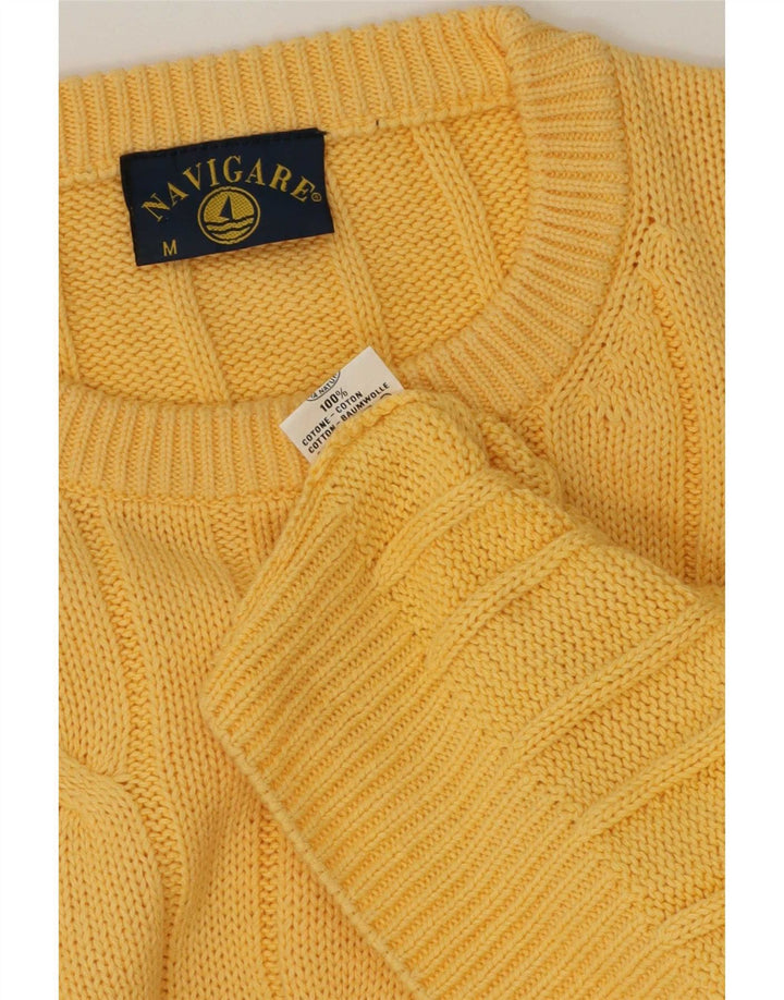 Suéter masculino Navigare com gola redonda e algodão amarelo médio