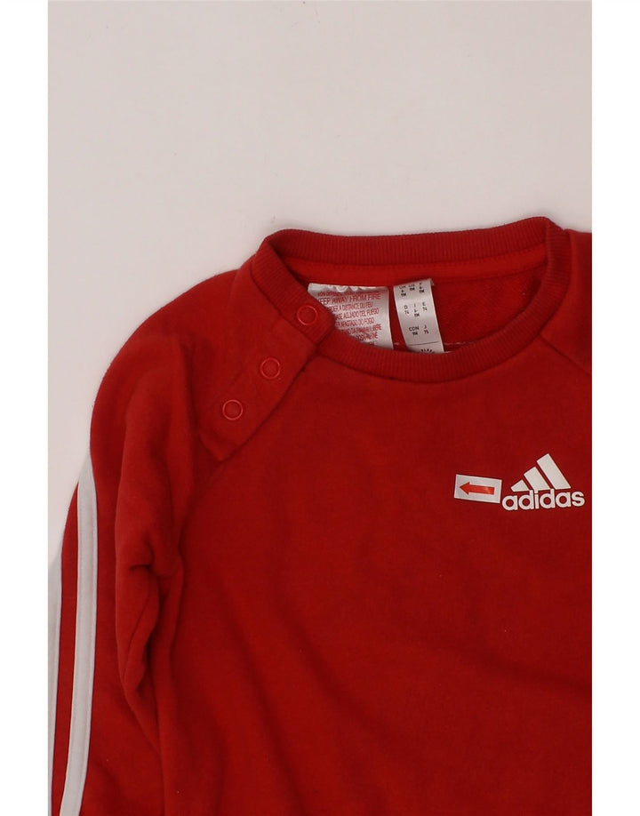 ADIDAS Baby Boys Suéter Jumper 6-9 Meses Algodão Vermelho