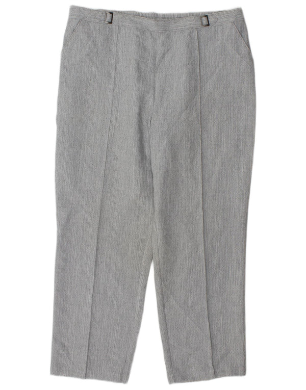 Calça feminina cortada reta Marks & Spencer Reino Unido 16 grande W34 L26 cinza