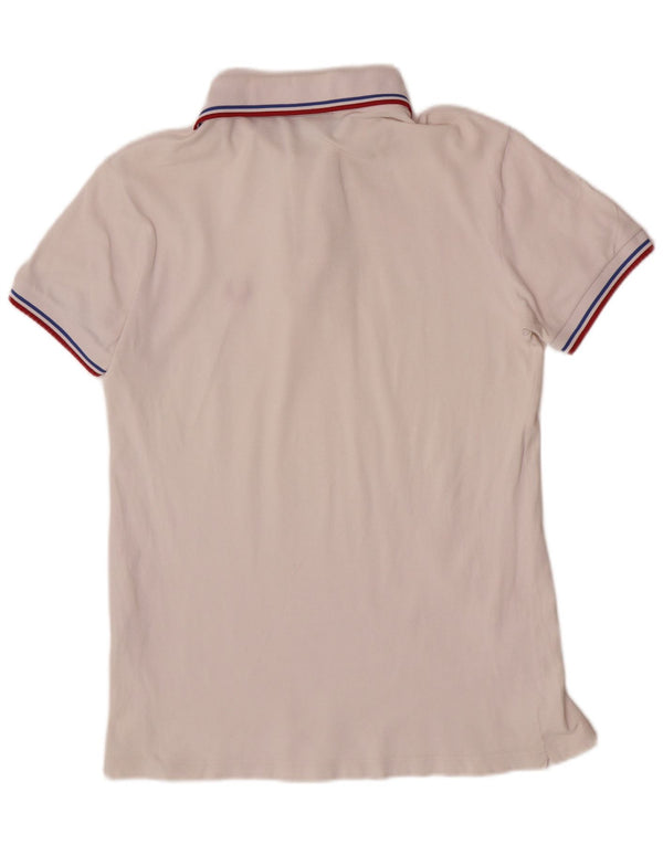 Camisa polo masculina Fred Perry pequena listrada branca de algodão