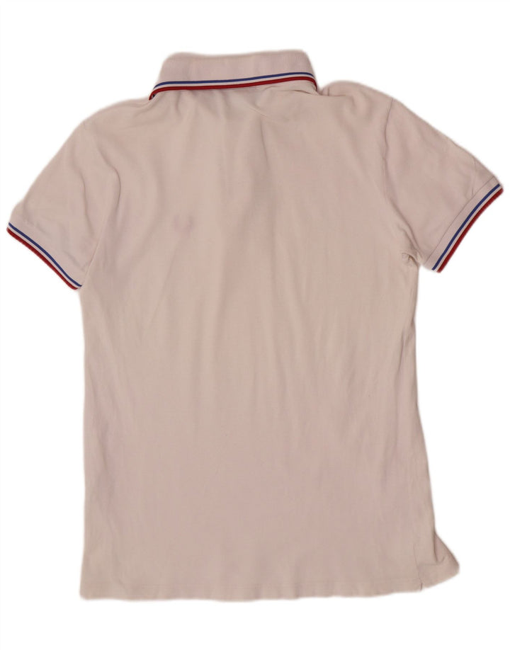 Camisa polo masculina Fred Perry pequena listrada branca de algodão