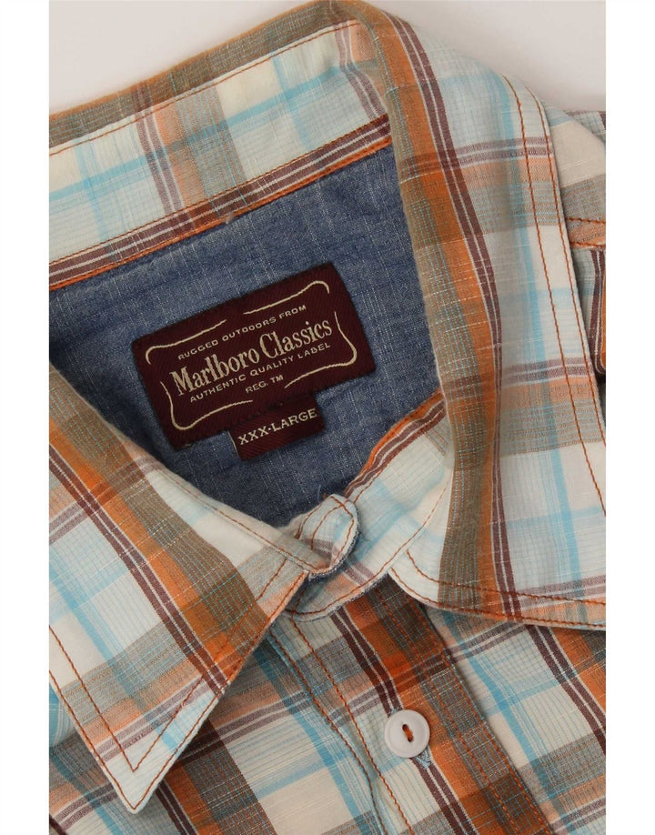Camisa masculina de manga curta Marlboro Classics 3XL xadrez multicolorida