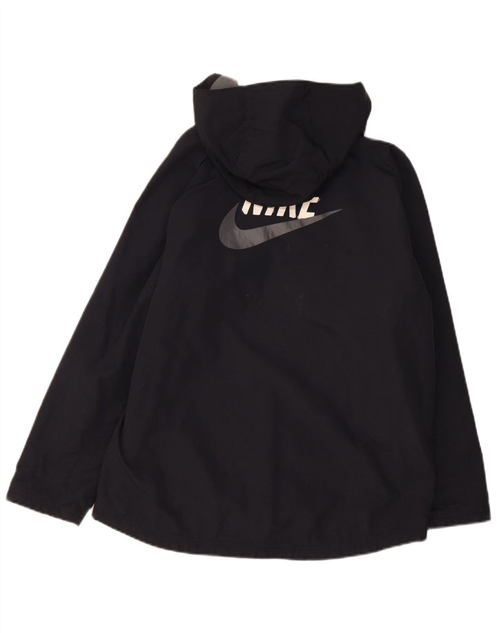 Jaqueta corta-vento Nike Boys com capuz 12-13 anos grande preto nylon