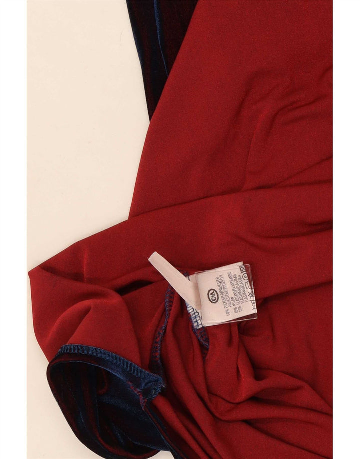 CLOCK HOUSE Vestido maxi feminino sem mangas Reino Unido 12 poliéster vermelho médio