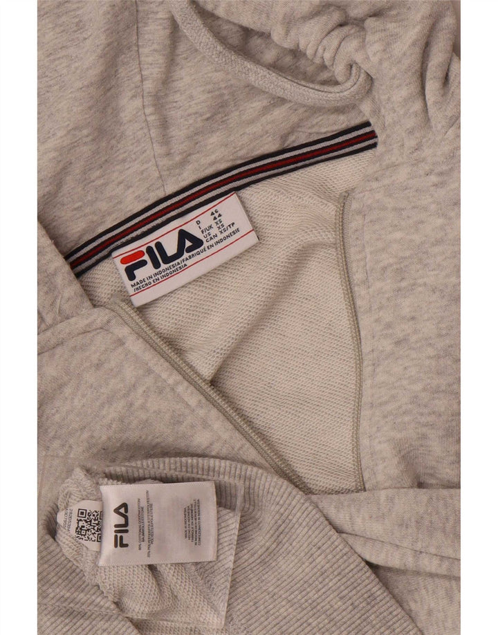 Suéter masculino Fila com capuz e zíper XS algodão cinza