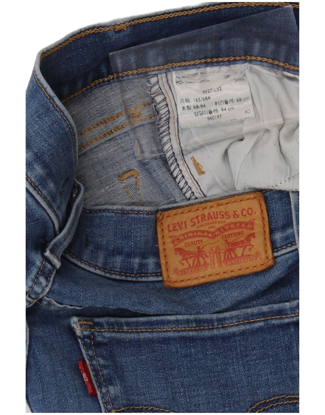 Calça jeans feminina LEVI'S 710 Super Skinny W27 L32 azul