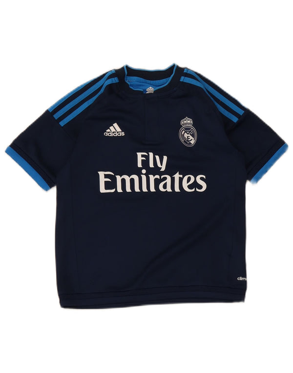 Camiseta Adidas Boys Real Madrid Graphic Top 9-10 Anos Azul Marinho Poliéster