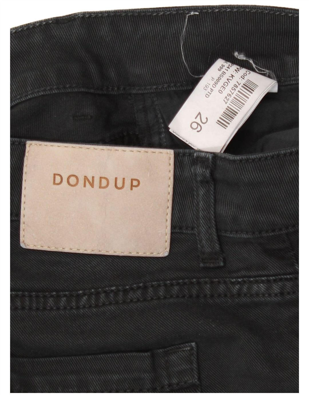 Dondup Calça jeans feminina larga W26 L31 algodão preto