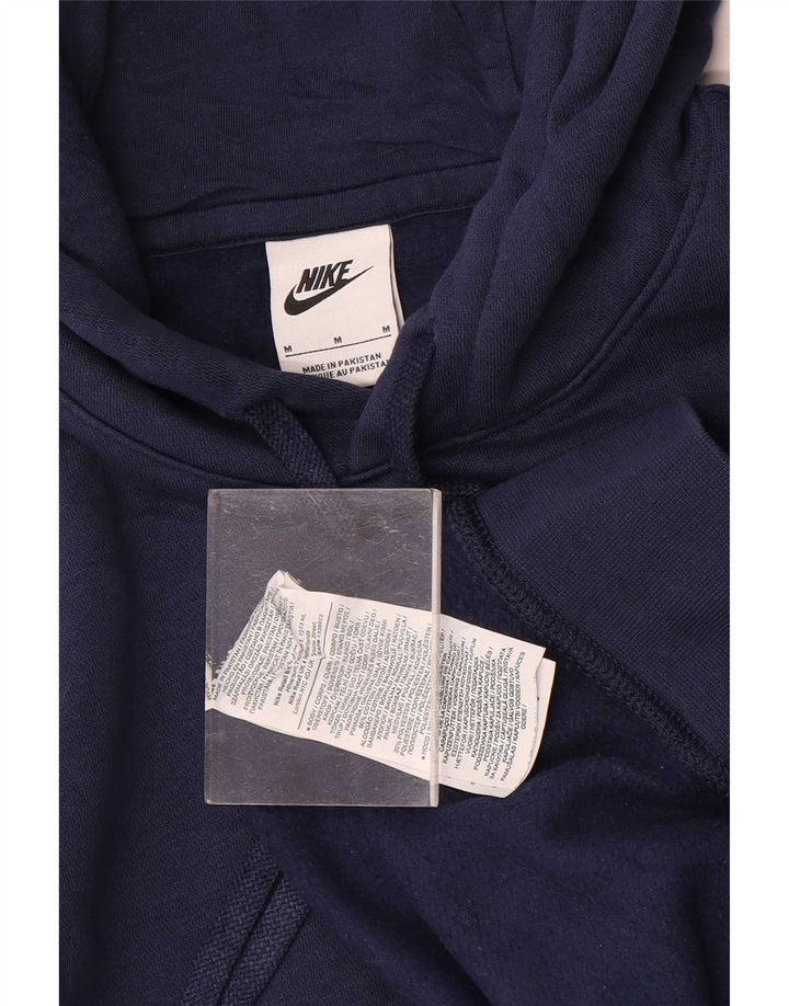 Nike Mens Hoodie Jumper Médio Azul Marinho Algodão