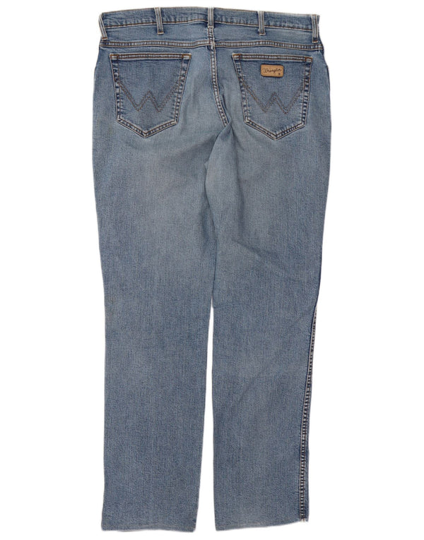 Wrangler Masculino Texas Straight Jeans W38 L34 Azul Algodão