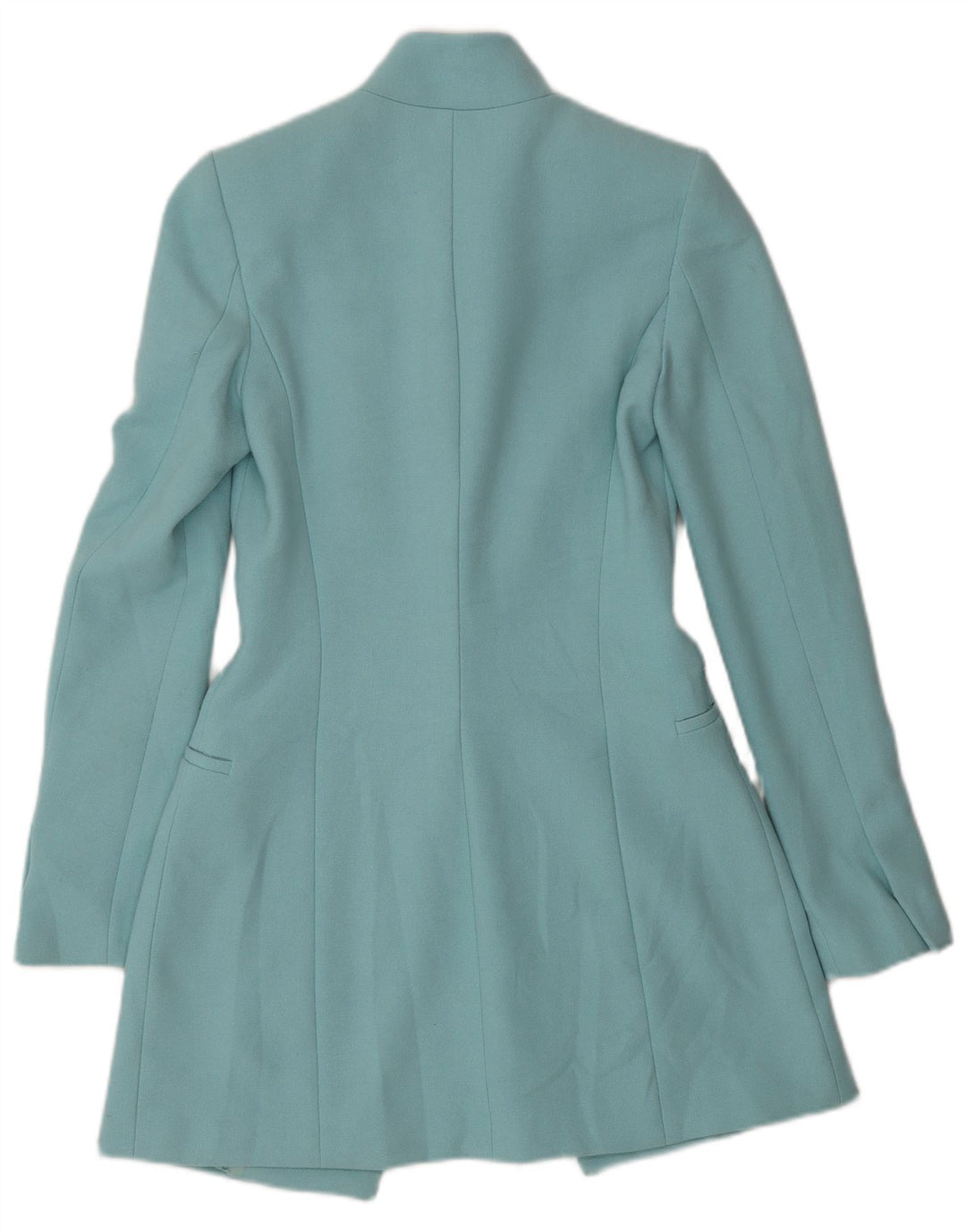 Zara Jaqueta Blazer Longline Feminina com 1 Botão Reino Unido 6 XS Azul Acetato